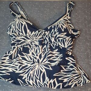 Christina Navy and White Women's Tankini Swim Top size 16